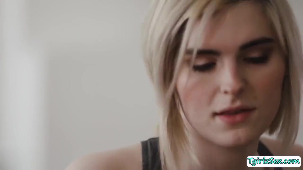Sexy TS Ella hard anal sex in the couch