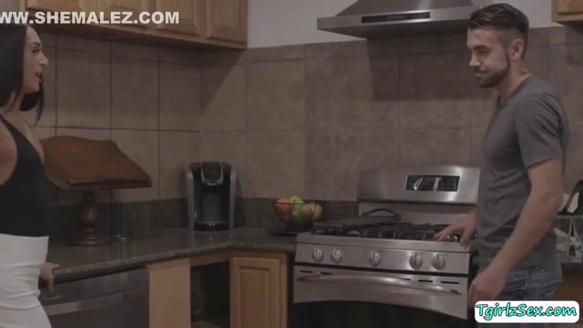 yummy brunette hair Ts Beauty Khloe Kay Sucks Stepbros penis