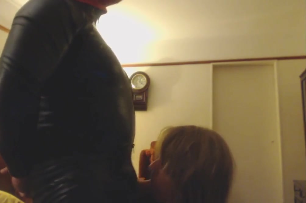 Rose Gives Latex Man A Blowjob