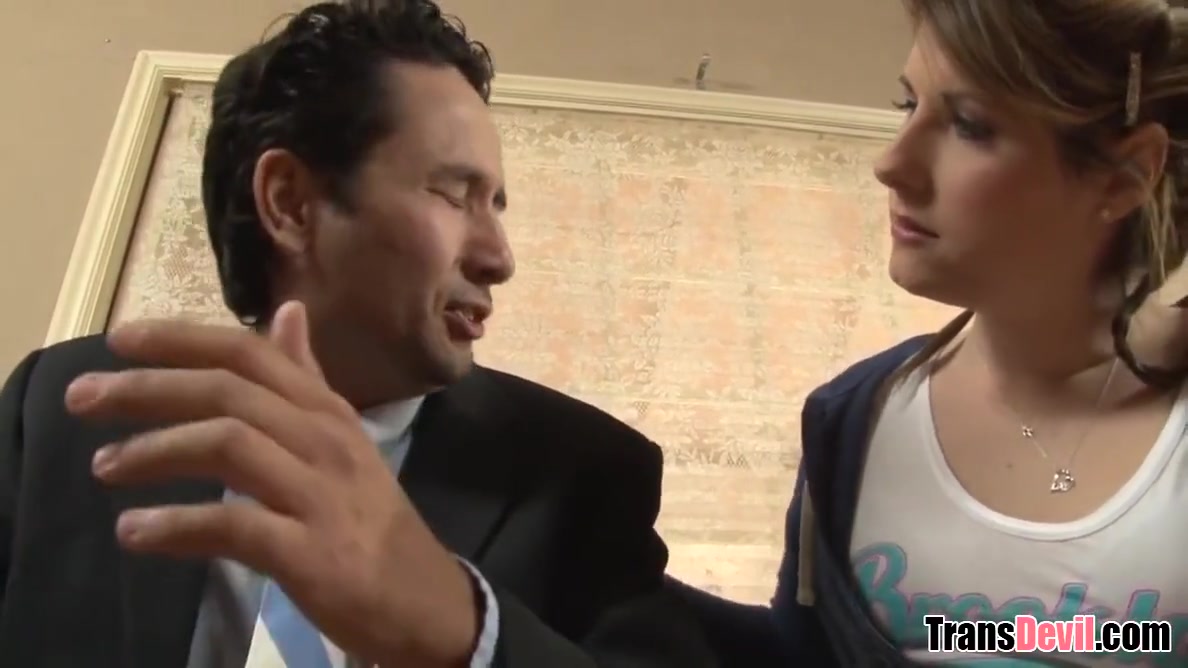 Step daddy Gets To Fuck The Shemale Babysitter