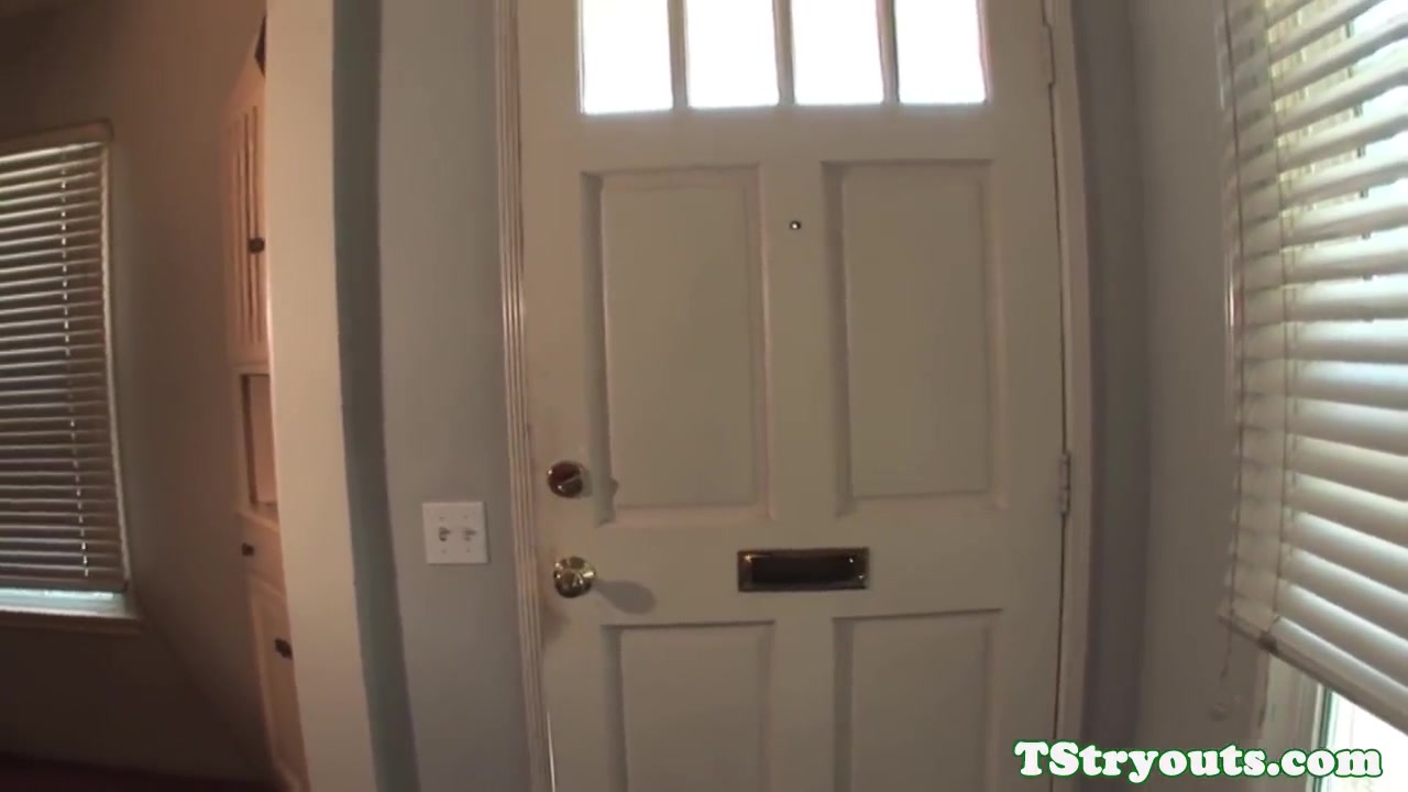Casting Tgirl Beauty Sucking And Jerking Cock