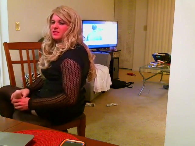 Hot outfit in makeup heels and sexy satin panties