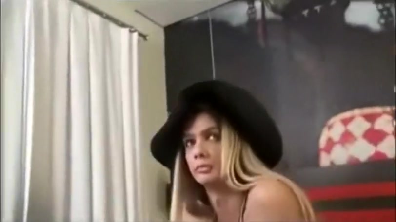 Shemale with Hat Solo Masturbation