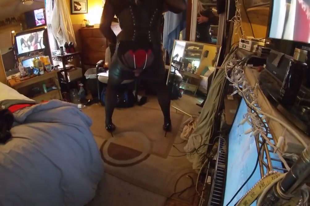 Rubber Dress Meets Thick Hard Cock In Sheerblacksilk !