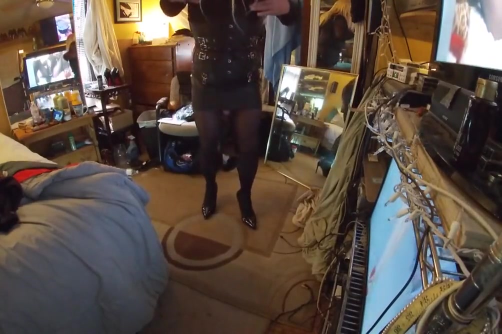 Rubber Dress Meets Thick Hard Cock In Sheerblacksilk !