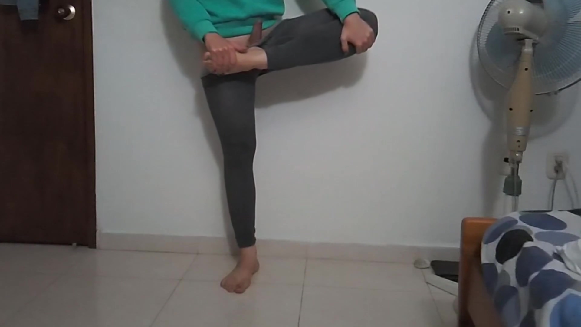 Femboy Doing Exercises While