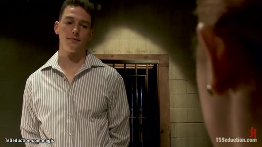 Shemale Guard Fucks Bound Inmate With Jessica Host