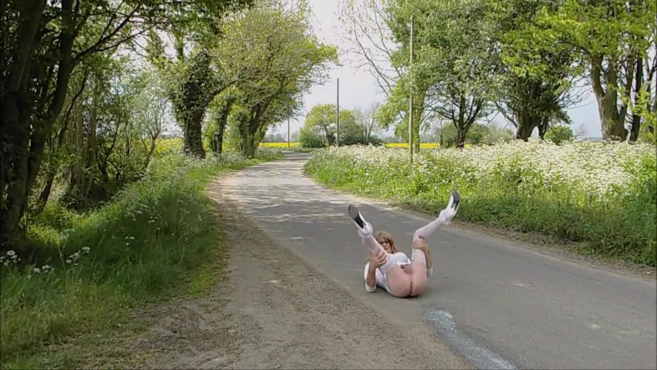 Tranny Outdoors Squirting Milk, Pissing And Masturbating