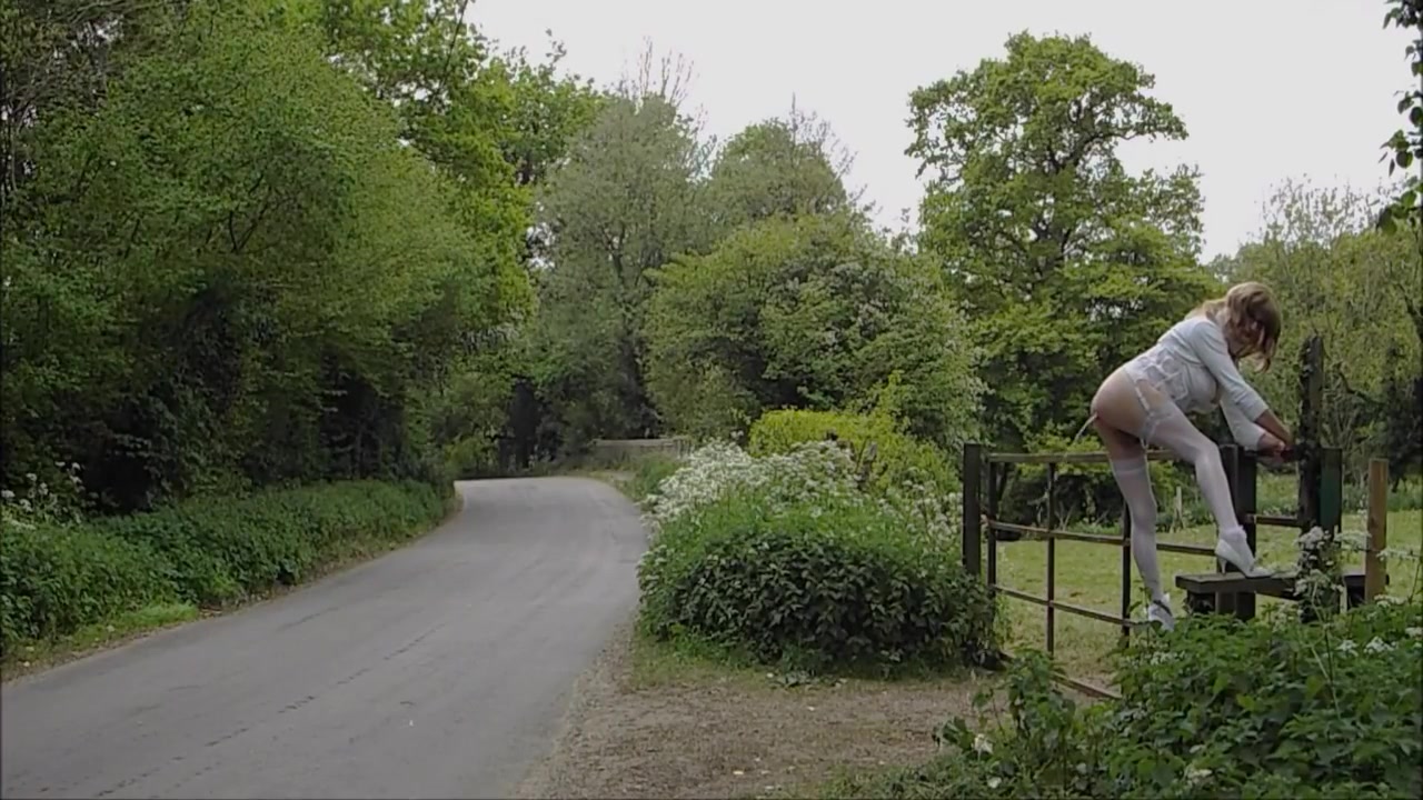 Tranny Outdoors Squirting Milk, Pissing And Masturbating