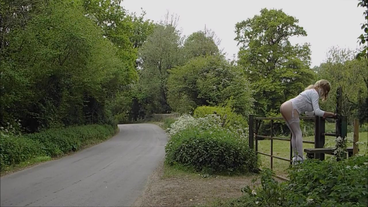 Tranny Outdoors Squirting Milk, Pissing And Masturbating