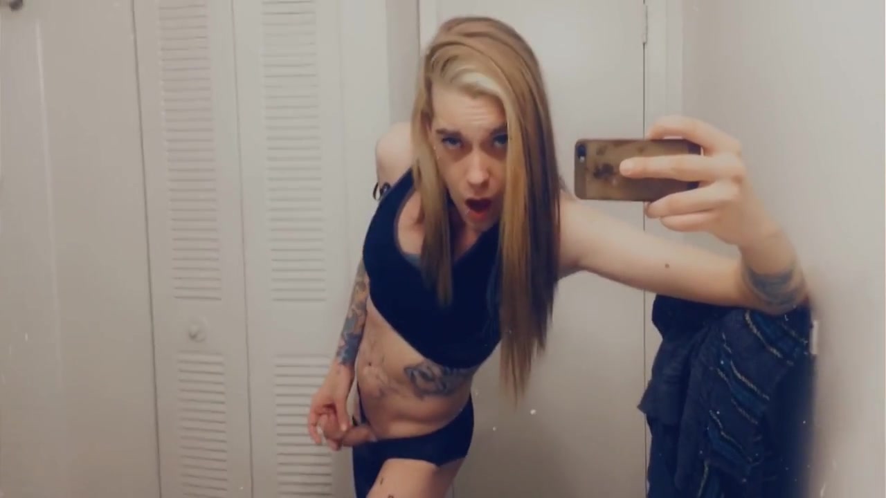 Pretty Tgirl In Leggings Shows Her Tiny Dick