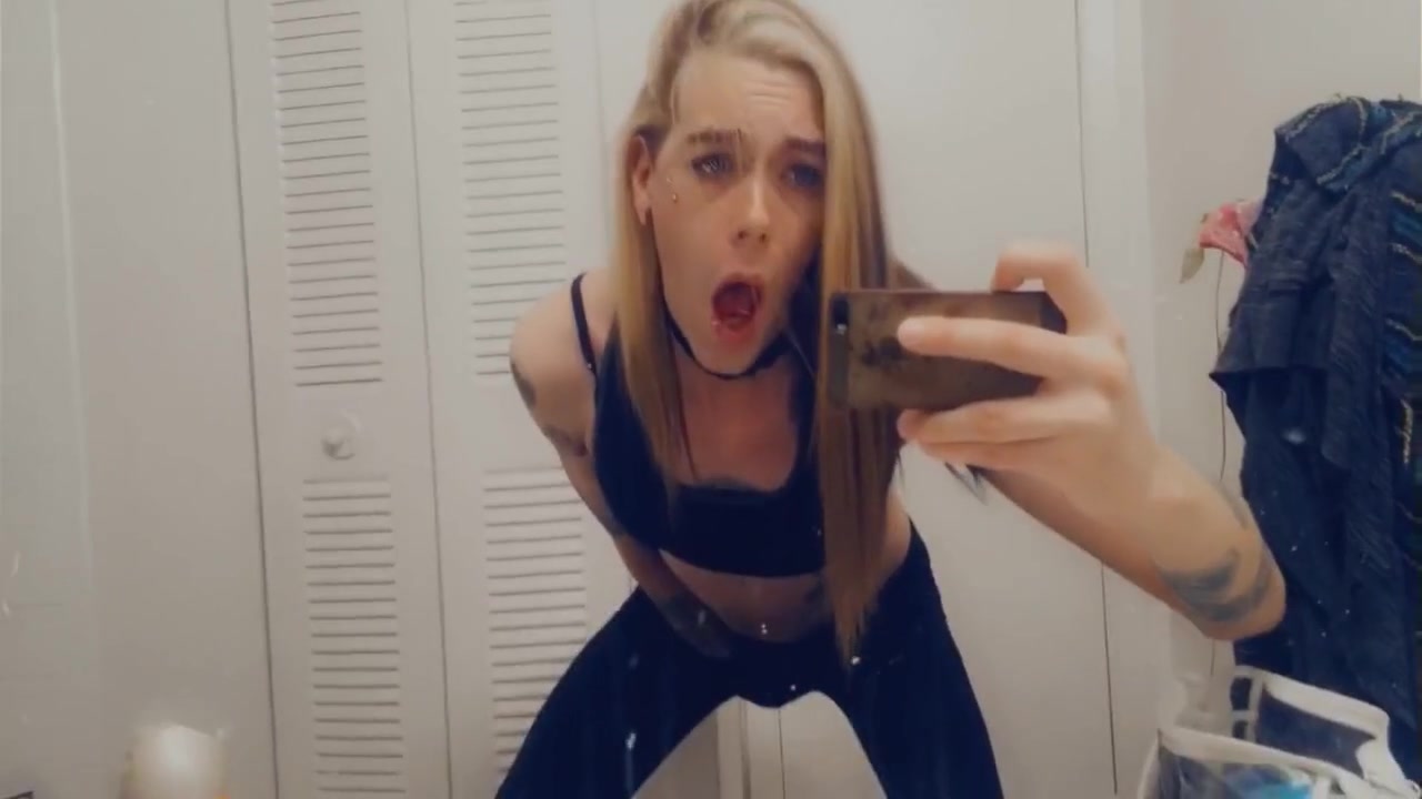 Pretty Tgirl In Leggings Shows Her Tiny Dick