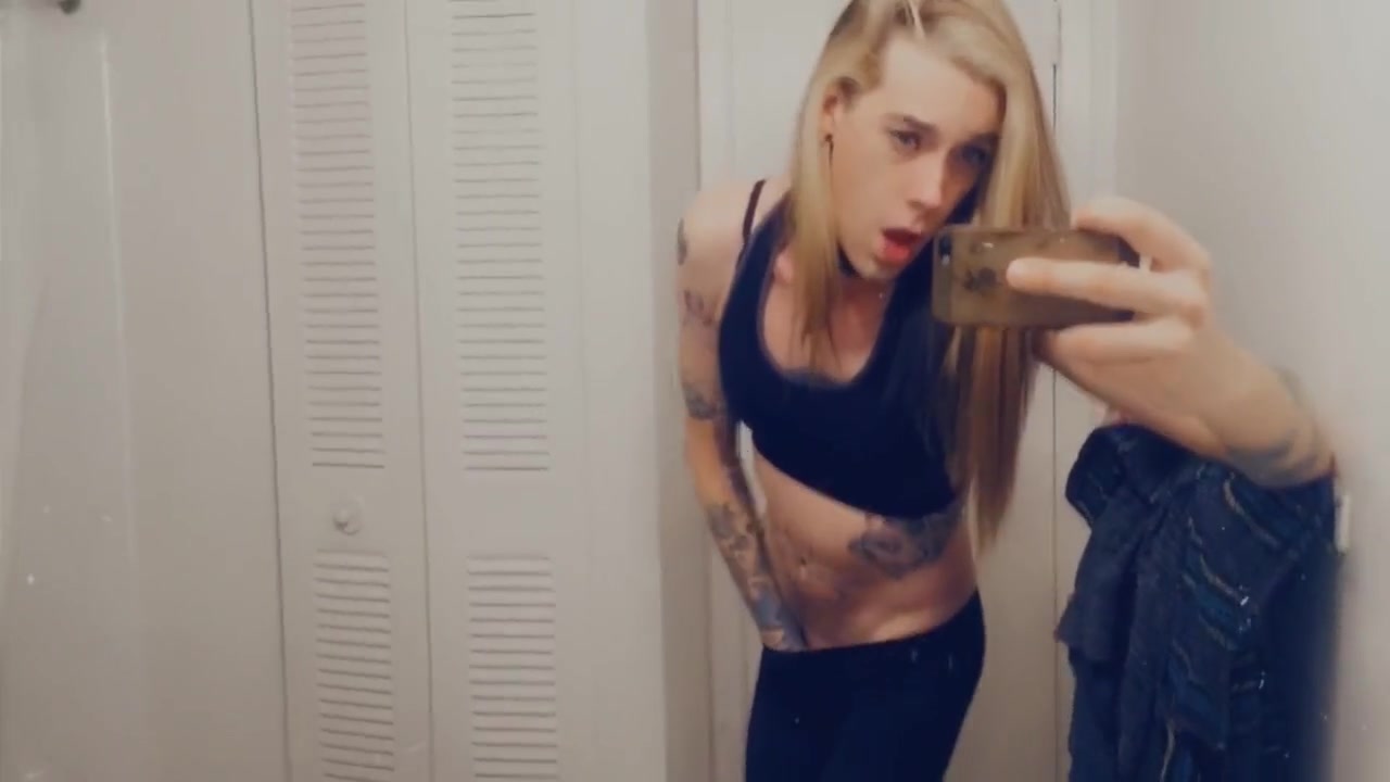 Pretty Tgirl In Leggings Shows Her Tiny Dick