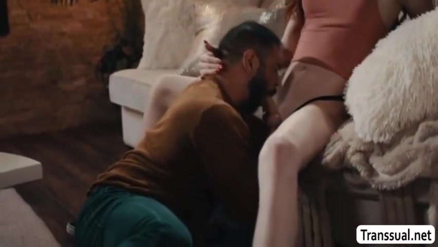 Fat Stepdad Gets Bareback Fucked By Shemale Stepdaughter