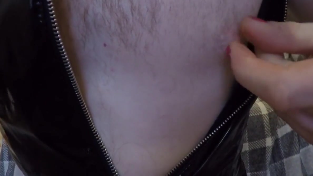 Pvc Tranny Takes Dildo In Ass