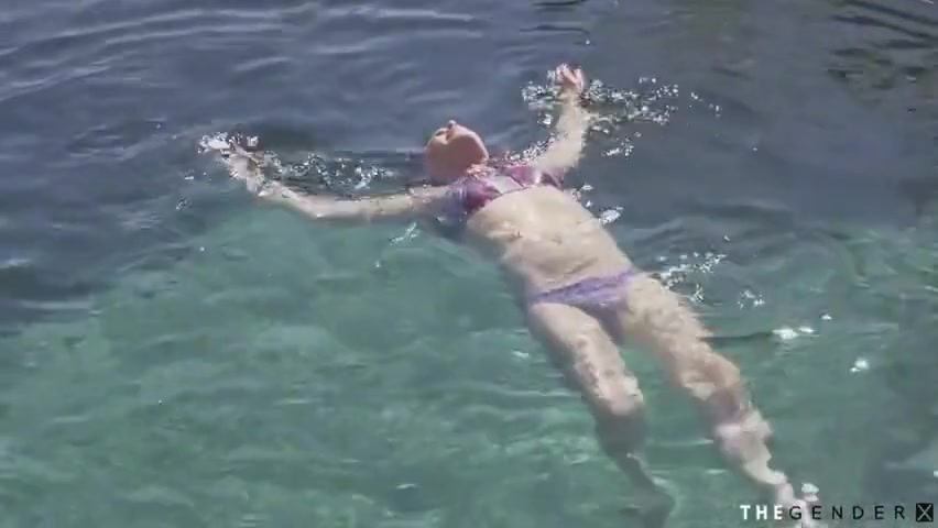 Bikini Transsexual Brunette Breeded By Bf In Outdoor Duo