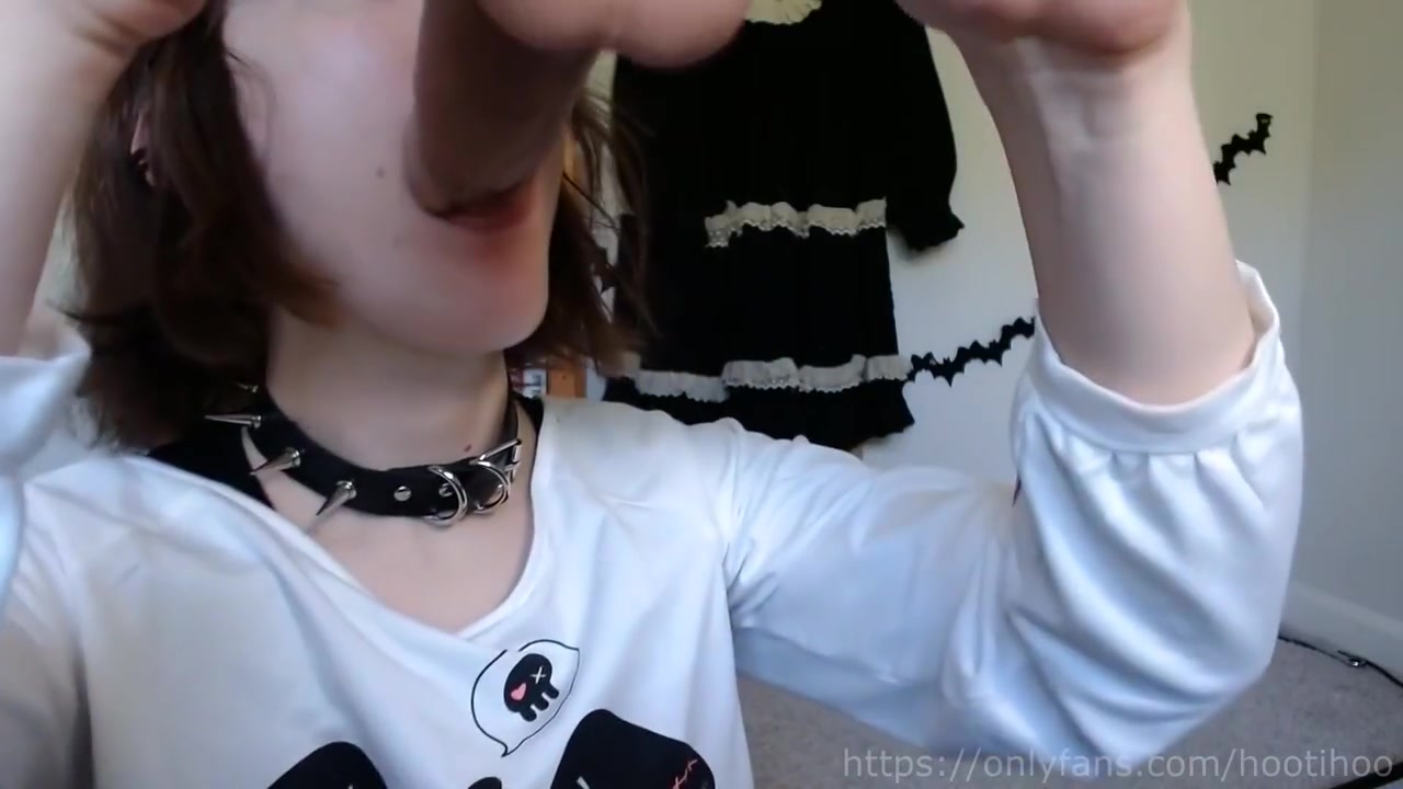 Cute Femboy Blowing A Dildo