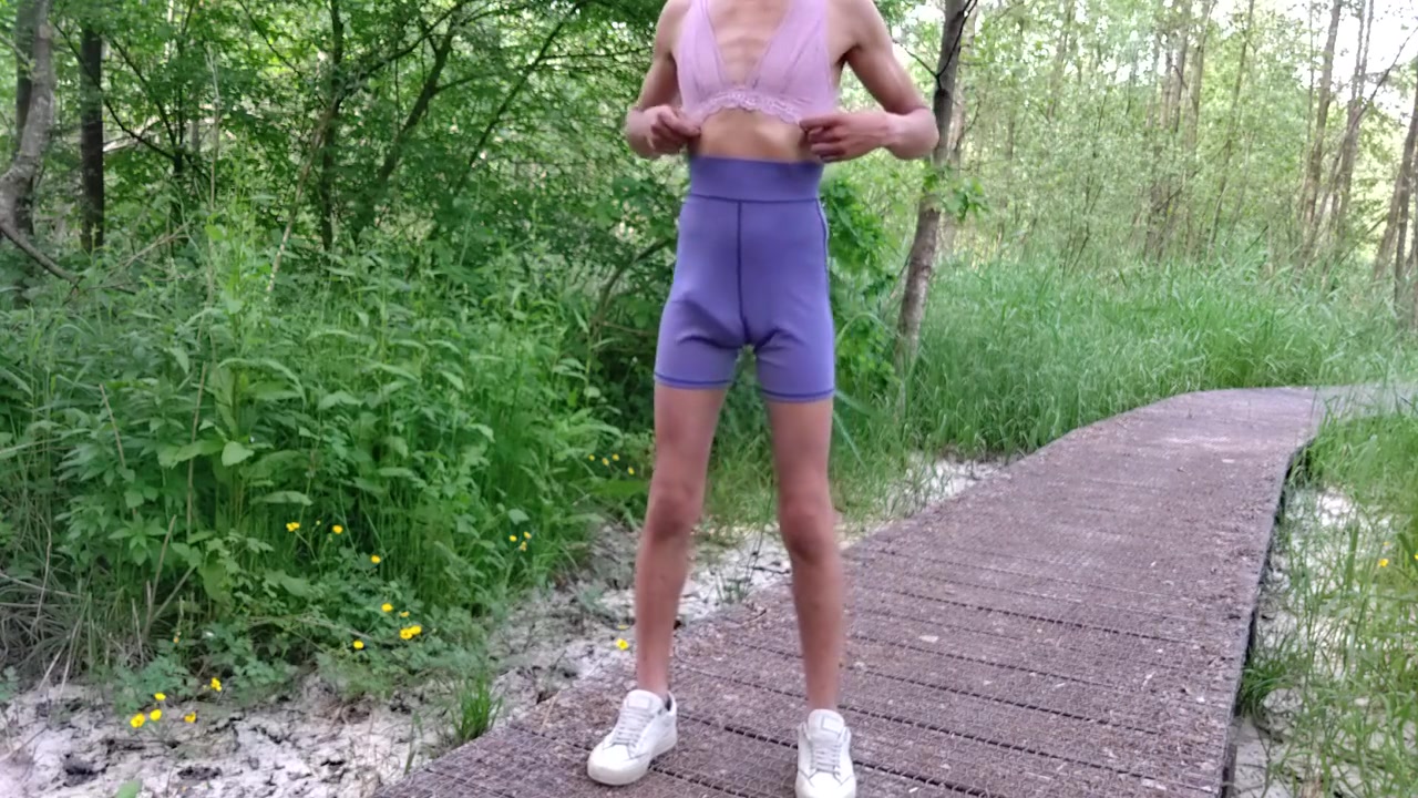 Sissy Gymshorts Lingerie Outdoor