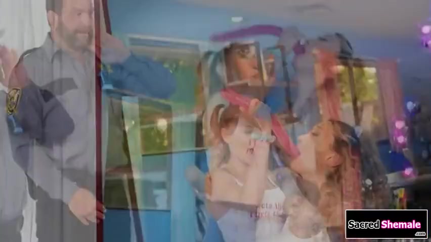 Sorority Ladyboy Gets Barebacked In A 3some - Billie Beaumont