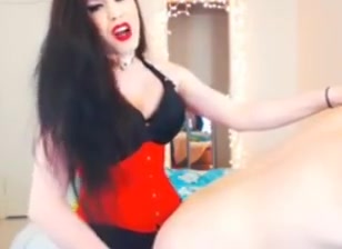 Red corset fucks guy