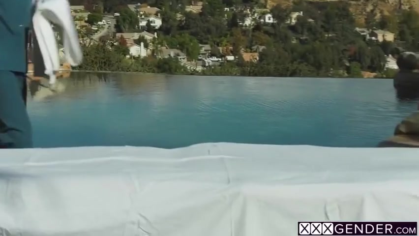 Casey Kisses - Shemale Riding Dick And Enjoyed Anal Sex After Sunbathing