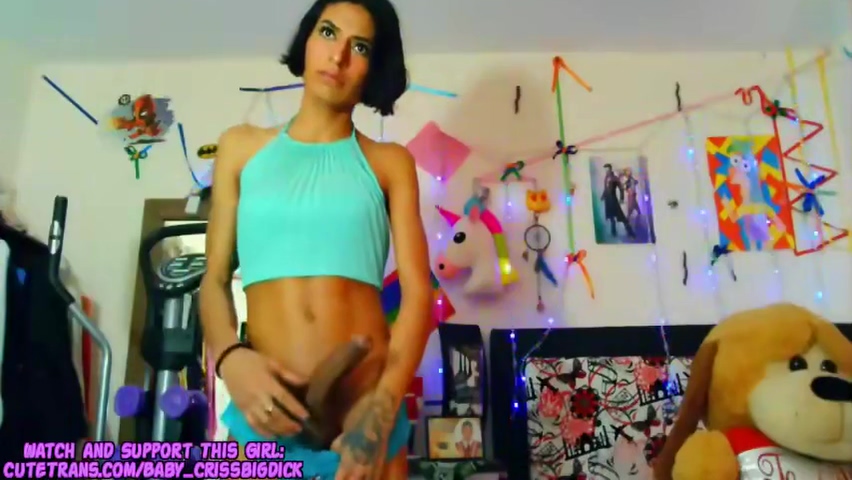 Slim Horny Tranny Masturbating