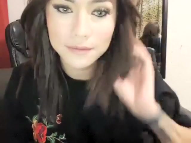 Kimberly furiously pumps creamy cum from her thick cock