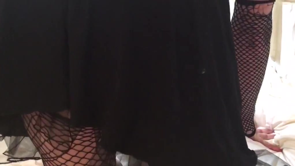 Mistycane ass tease in black lingerie