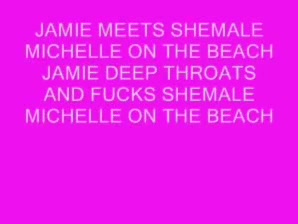 Jamie anal penetrates michelle ts at the beach!