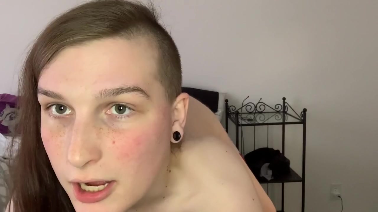 Big Dick Transgirl Playing In Chastity