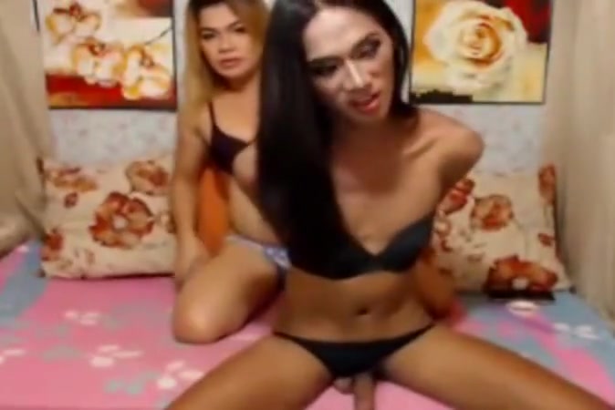 Wild hot couple shemale banging action