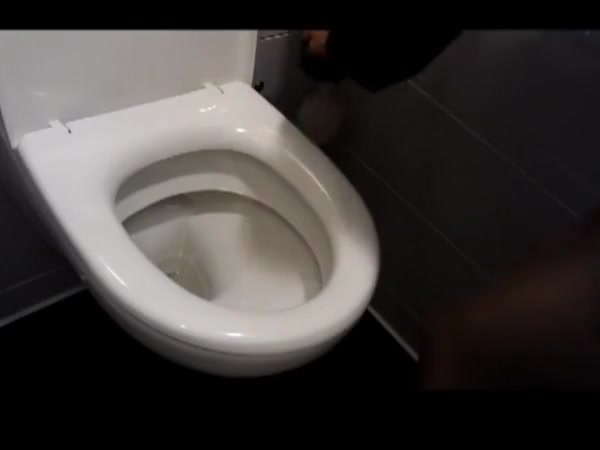 Fucking myself with a toilet brush in women restroom