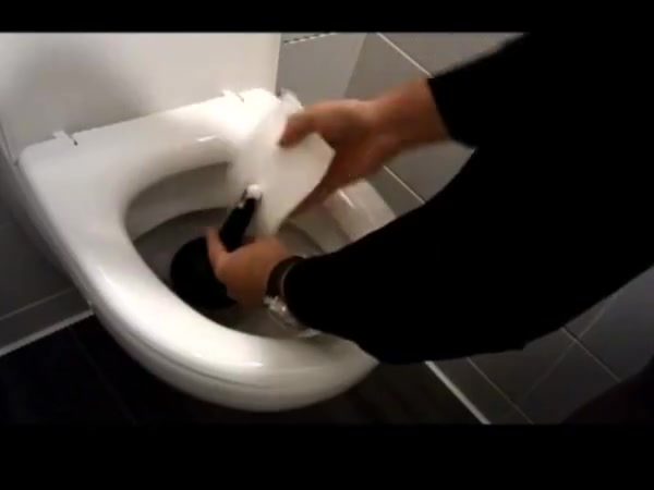 Fucking myself with a toilet brush in women restroom