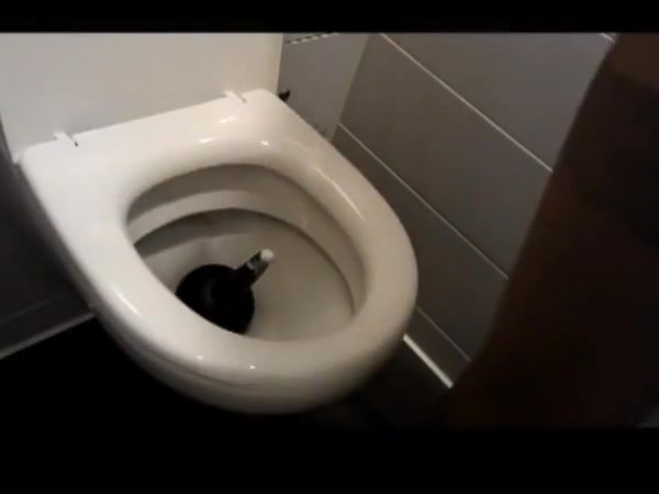 Fucking myself with a toilet brush in women restroom