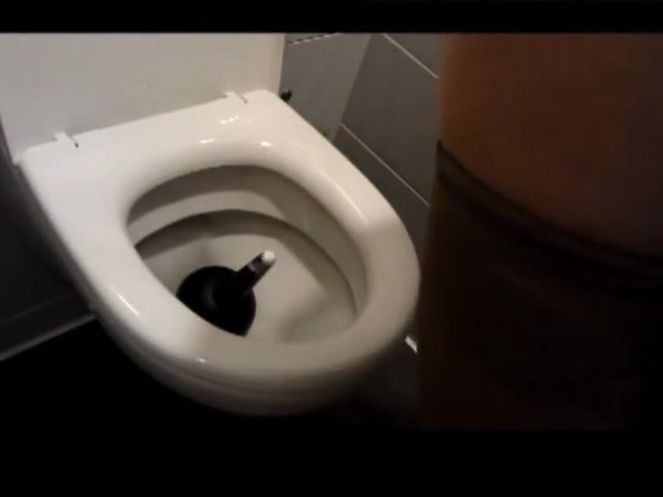 Fucking myself with a toilet brush in women restroom