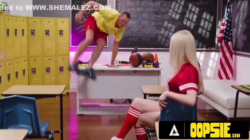 Khloe Kay - College Coach Disciplines Busty Trans students 18+ With Super Hot Detention Threesome!