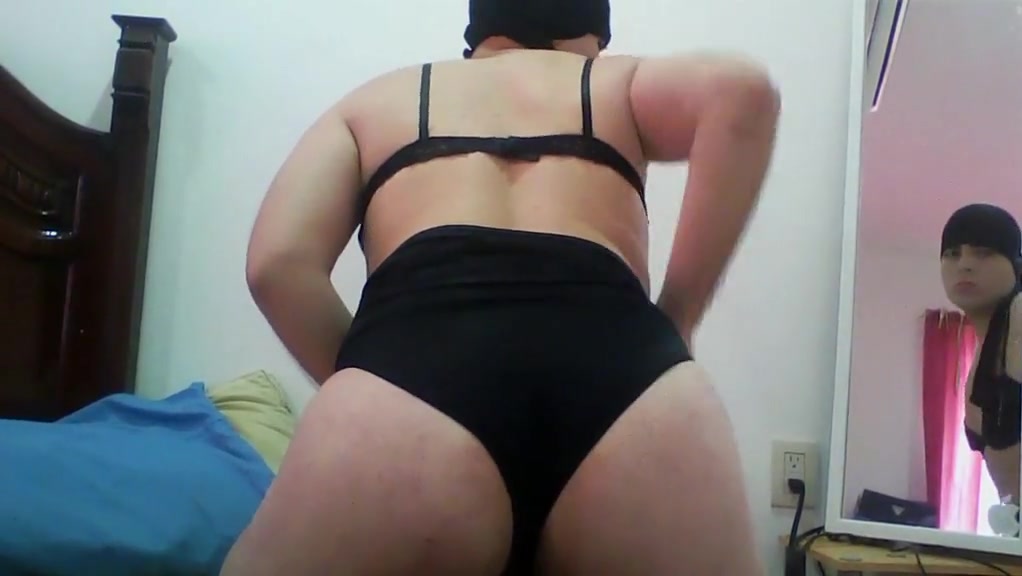eighteen sissy boy crossdresser on lingerie