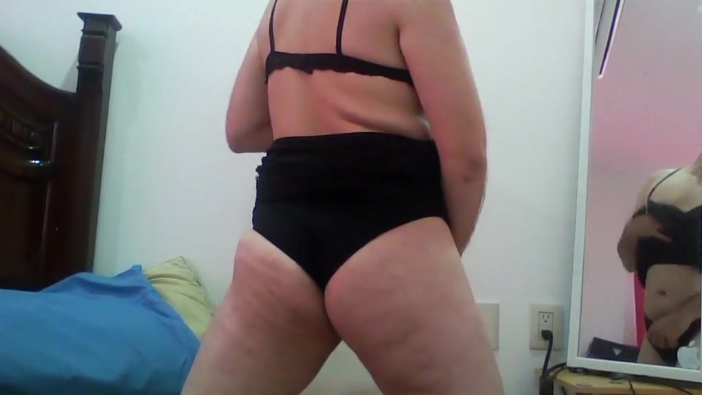 eighteen sissy boy crossdresser on lingerie