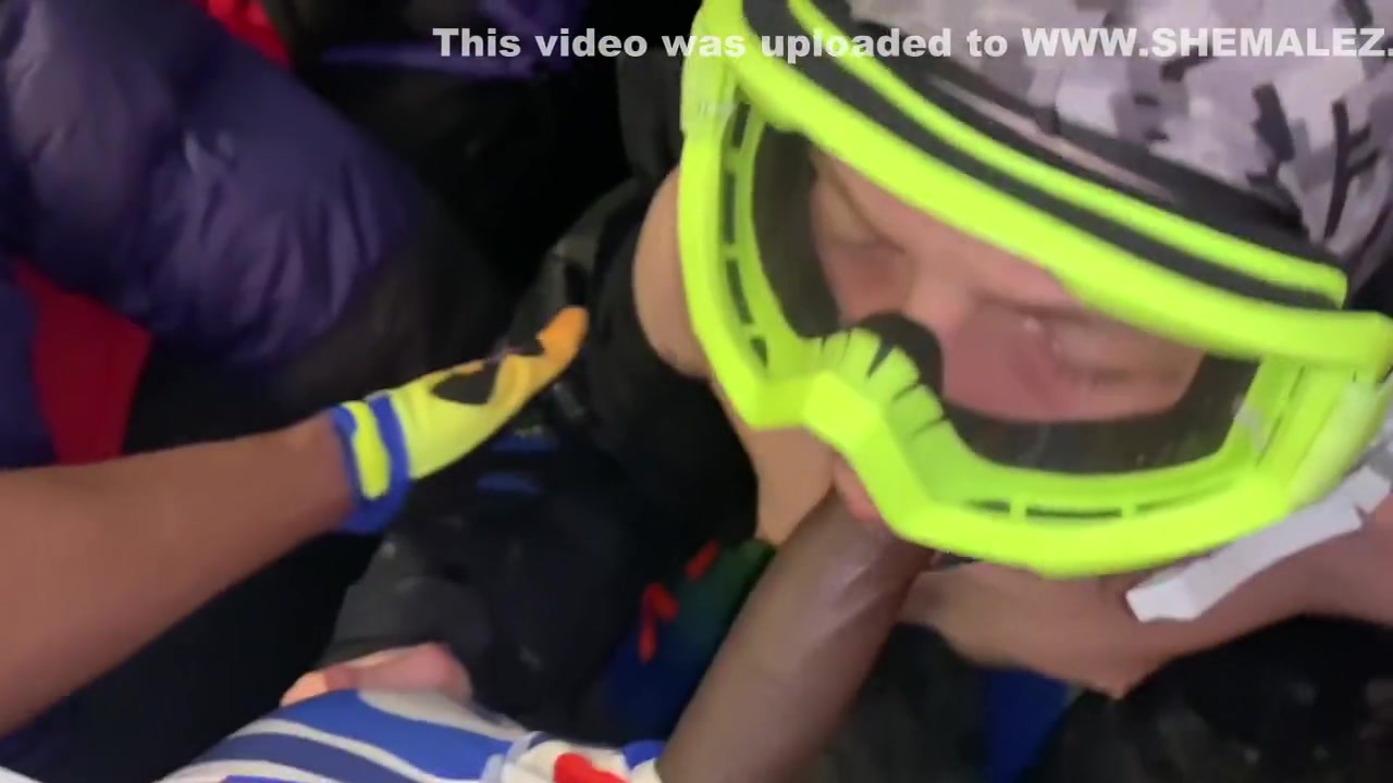 Trans Girl Drone Sucks Dick In Cum Covered Puffy Jacket