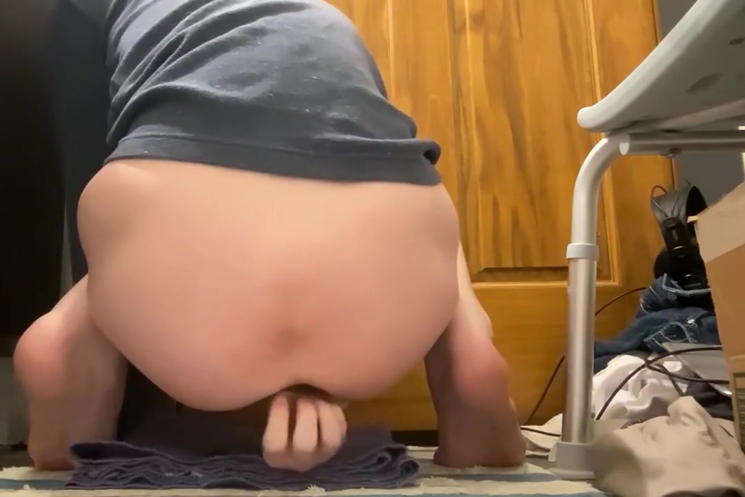 Femboy Forces An Entire Dildo Up His Ass And Pushes It Out Until He