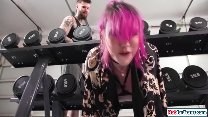 Lena Moon - Stuck Tattooed Shemale Ass Rimmed And Sucking Cock