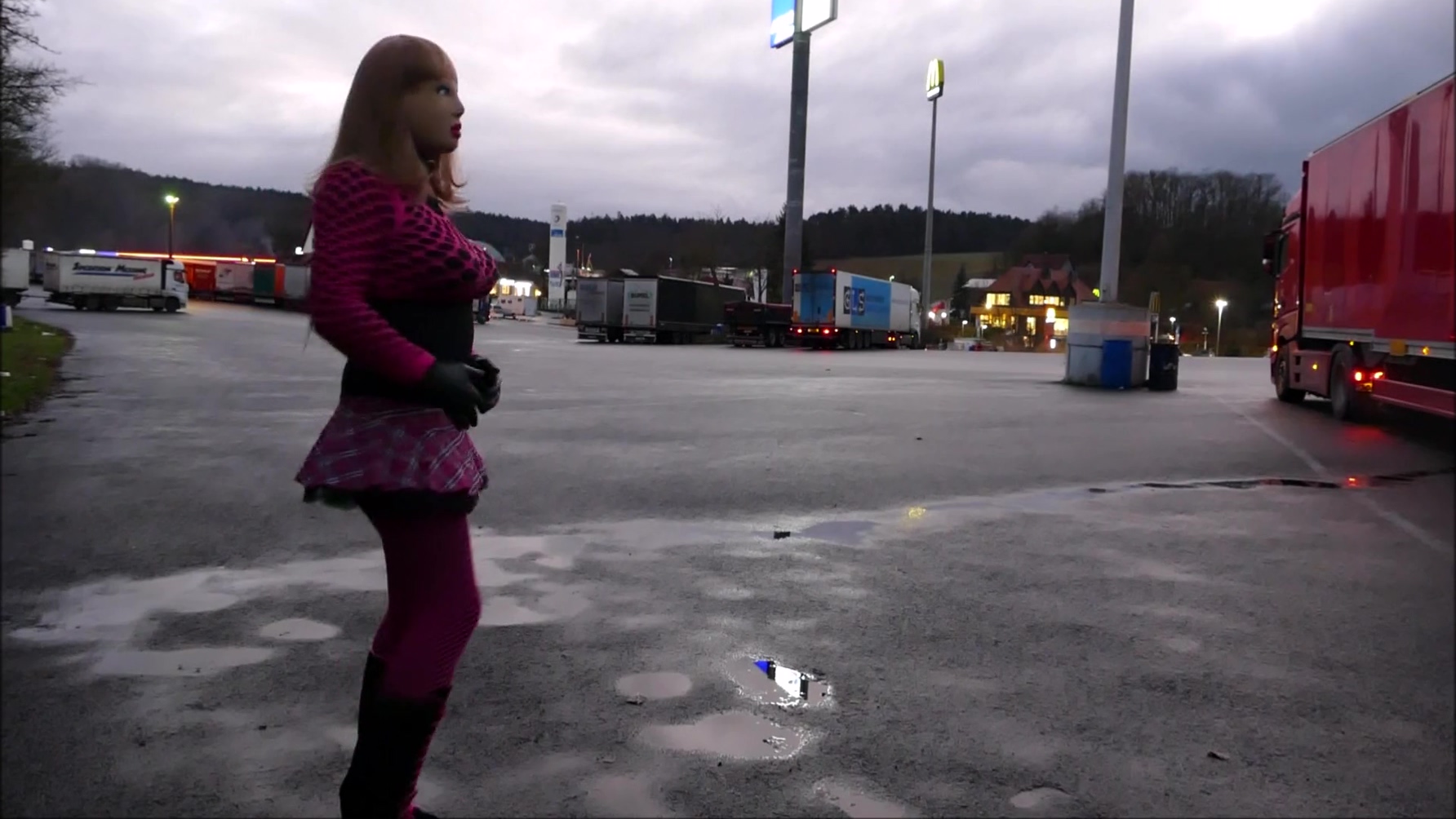 Monique - As A Bimbo Doll At A Parking Lot