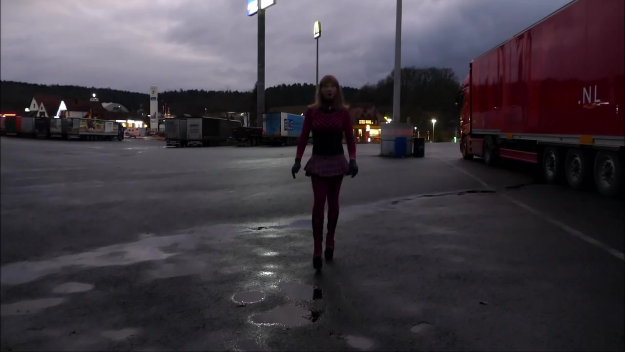 Monique - As A Bimbo Doll At A Parking Lot
