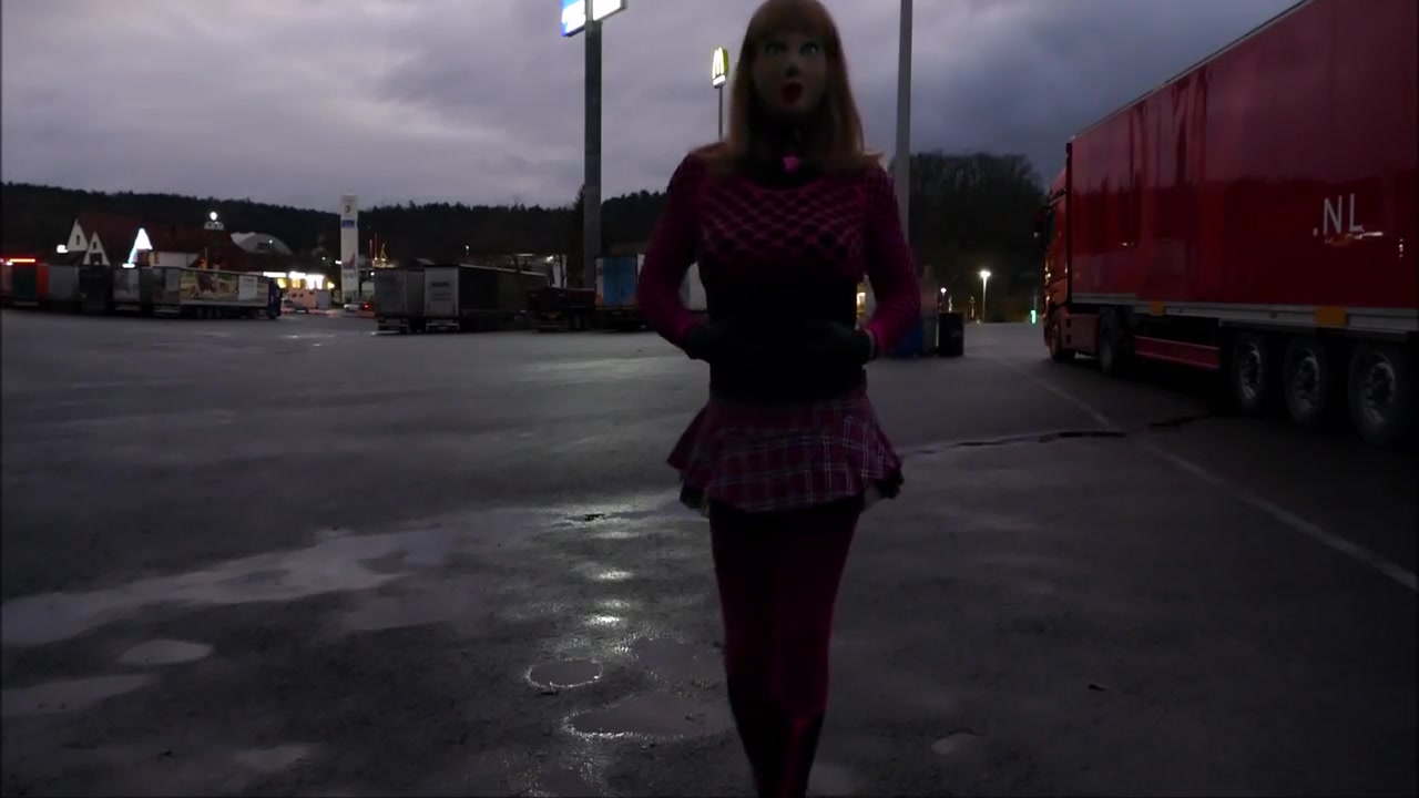 Monique - As A Bimbo Doll At A Parking Lot