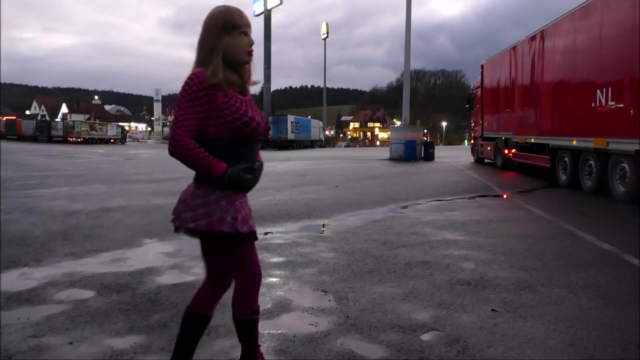 Monique - As A Bimbo Doll At A Parking Lot