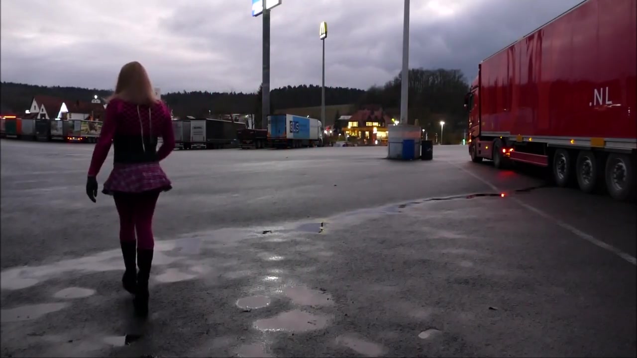 Monique - As A Bimbo Doll At A Parking Lot