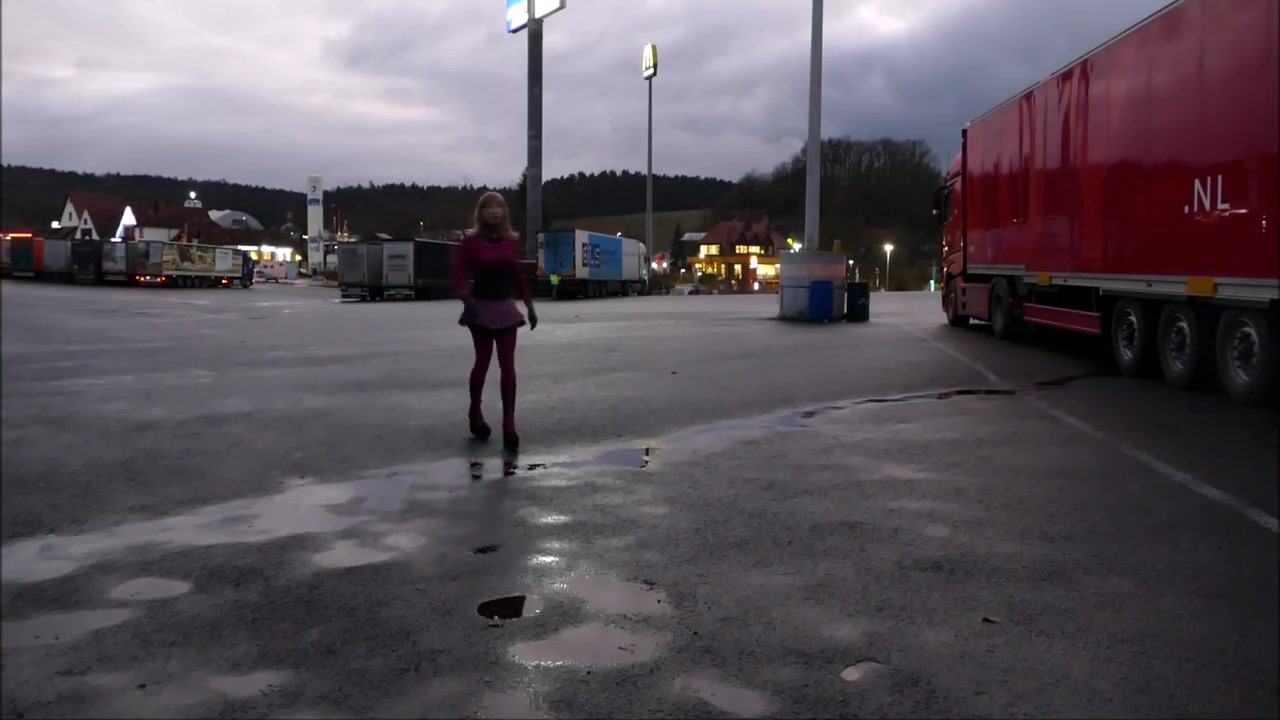 Monique - As A Bimbo Doll At A Parking Lot