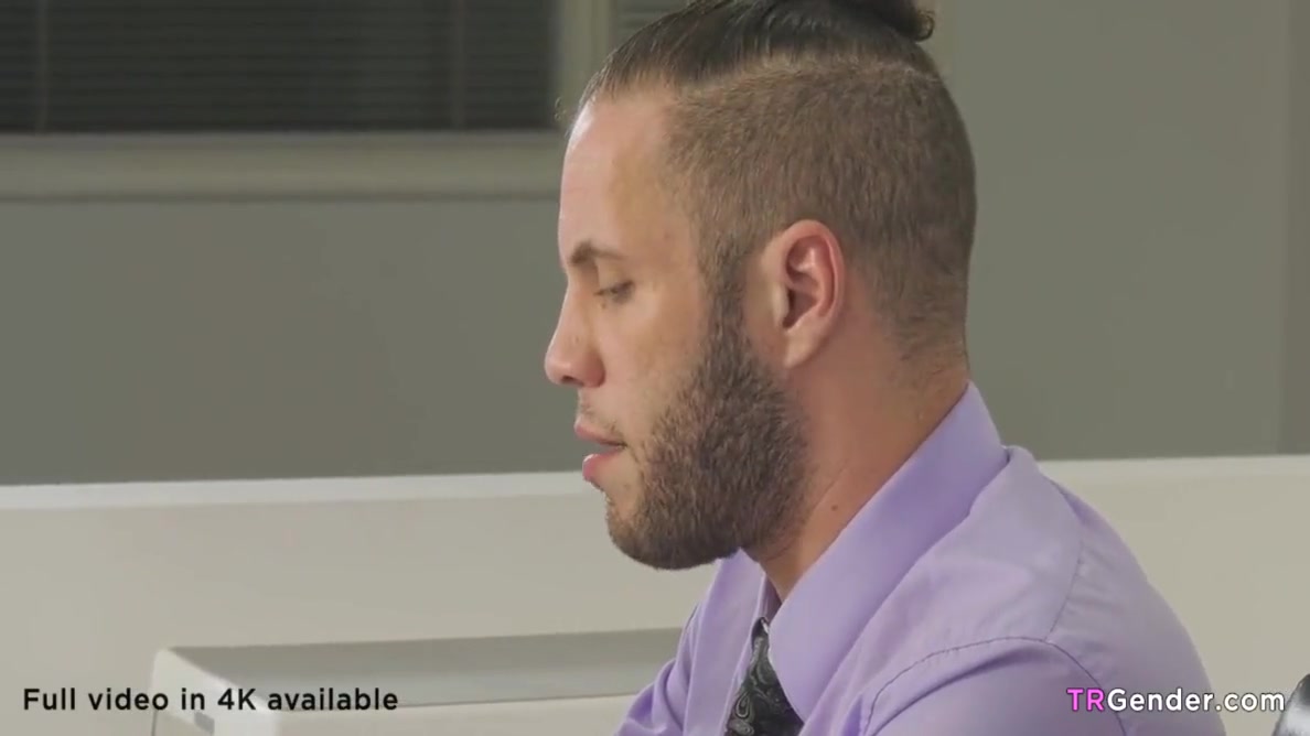 Melanie Brooks - Big Cocked Co-worker Fucks Trans Babe In The Office