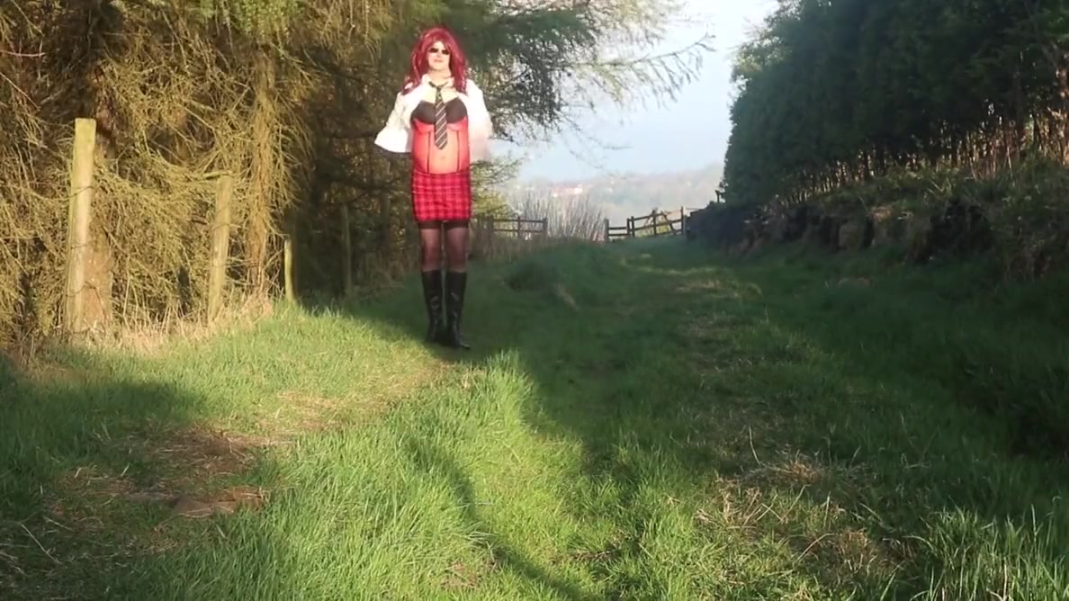Crossdressing On A Woodland Path