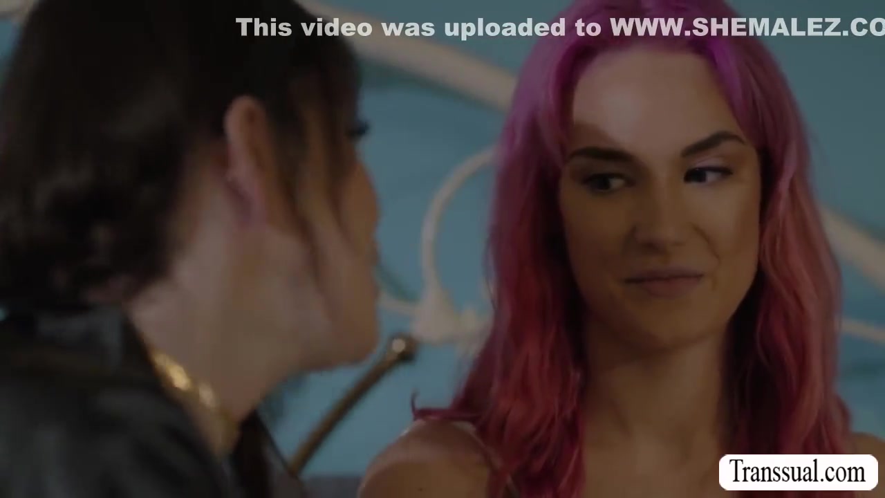 Shemale Brunette Fucks Pink Haired Friend